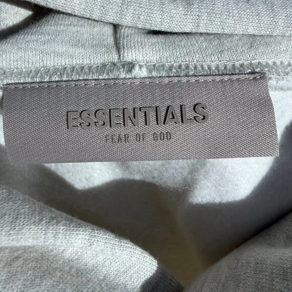 Fear of God Essentials Hoodie Grey Light Oatmeal Size Medium - Picture 5 of 12